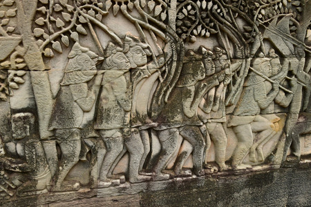 Siem Reap; Kingdom of Cambodia - august 24 2018 : the Angkor Bayon templeのeditorial素材