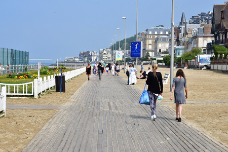 Trouville, France - august 18 2016 : stylish villa on the seasideのeditorial素材