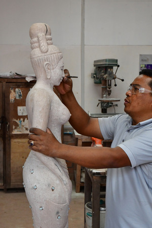 Siem Reap; Kingdom of Cambodia - august 25 2018 : Artisans Angkor, Cambodian fine arts and craftsのeditorial素材