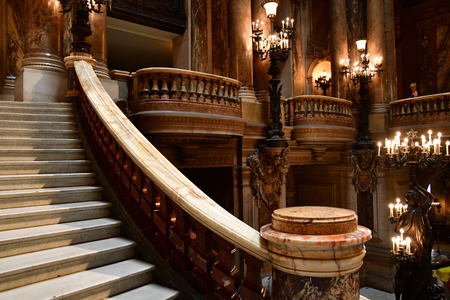 Paris; France - august 4 2018 : stairs of the Opera de Paris