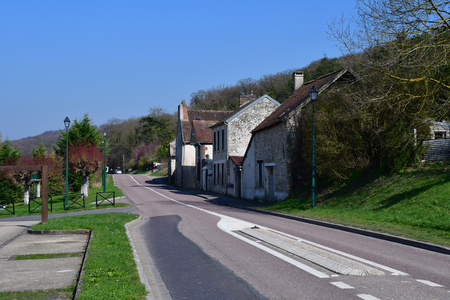 Amenucourt , France - march 16 2017 : the village centerのeditorial素材
