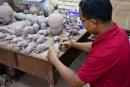 Siem Reap; Kingdom of Cambodia - august 25 2018 : Artisans Angkor, Cambodian fine arts and craftsのeditorial素材