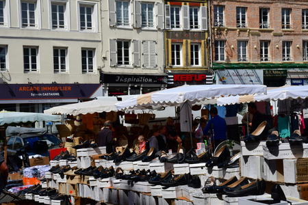 Montivilliers ; France - may 11 2017 : the picturesque marketのeditorial素材