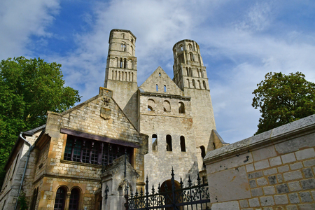 Jumieges; France - september 9 2018 : the Saint Pierre benedictine abbeyのeditorial素材