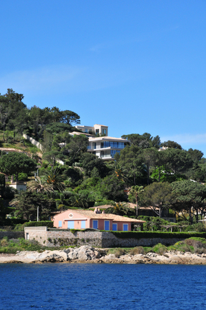 Saint Tropez; France - april 18 2016 : house of stars in the picturesque seaside in springのeditorial素材