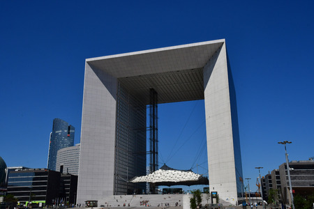 Paris La Defense; France - may 25 2017 : La Grande Arche in La Defense district, the biggest business distric in Europeのeditorial素材