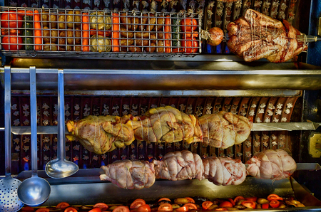 Paris; France - april 2 2017 : restaurant in the Saint Severin streetのeditorial素材