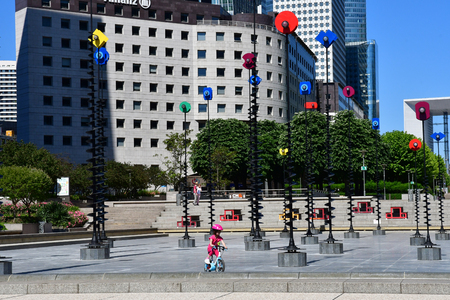 Paris La Defense; France - may 25 2017 : the Pond by Takis in La Defense district, the biggest business distric in Europeのeditorial素材