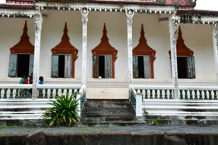 Kampong Tralach; Kingdom of Cambodia - august 21 2018 : the Wat Kampong Tralach Leu pagoda siteのeditorial素材