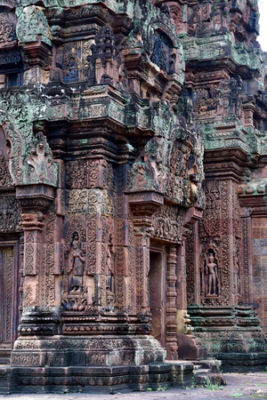 Siem Reap; Kingdom of Cambodia - august 24 2018 : the Banteay Srei templeのeditorial素材