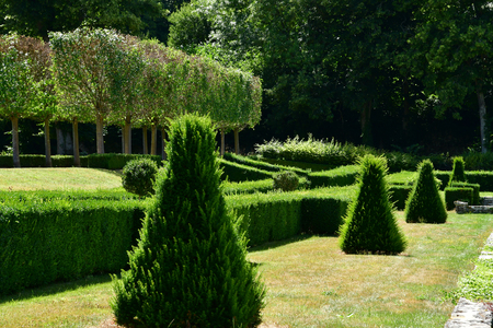 Villarceaux; France - july 28 2018 : the historical castleのeditorial素材