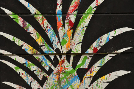 Les Mureaux; France - march 22 2018 : painted wall  by childen near Jules Ferry schoolのeditorial素材