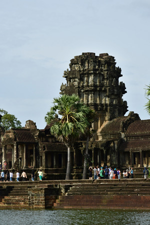 Siem Reap; Kingdom of Cambodia - august 23 2018 : the Angkor Wat templeのeditorial素材