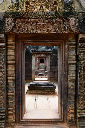 Siem Reap; Kingdom of Cambodia - august 24 2018 : the Banteay Srei templeのeditorial素材