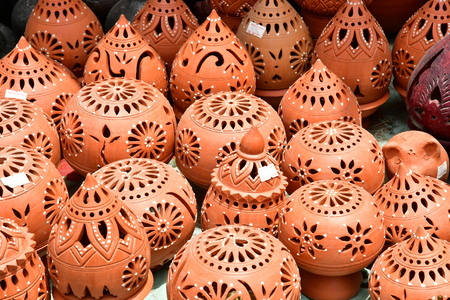 Kampong Chhnang; Kingdom of Cambodia - august 21 2018 : pottery workshop in the picturesque villageのeditorial素材