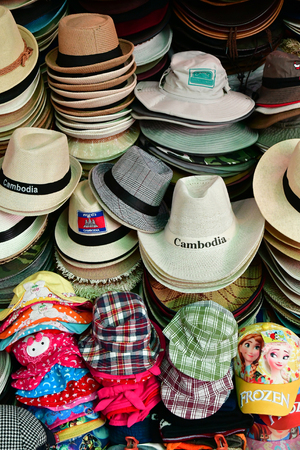 Phnom Penh; Kingdom of Cambodia - august 20 2018 : the covered market built by the French in 1937のeditorial素材