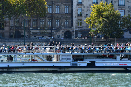 Paris; France - september 30 2018 : the Seine river near Alexandre 3 bridgeのeditorial素材