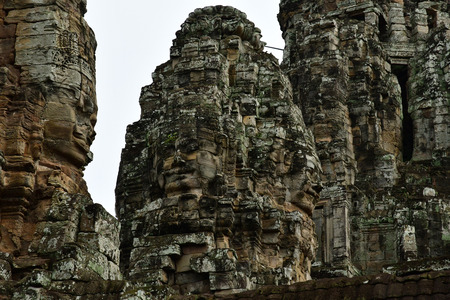 Siem Reap; Kingdom of Cambodia - august 24 2018 : the Angkor Bayon templeのeditorial素材