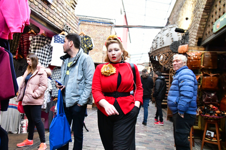 London, England - march 11 2018 : clothes shop in the picturesque Camden marketのeditorial素材