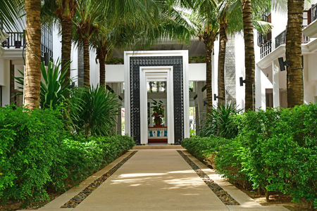 Siem Reap; Kingdom of Cambodia - august 23 2018 : White Lotus hotel on the national road 6のeditorial素材