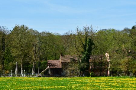 Fourges, France - may 4 2018 : restaurant in the water millのeditorial素材