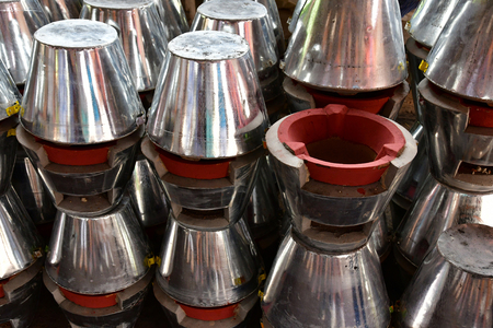 Kampong Chhnang; Kingdom of Cambodia - august 21 2018 : brazier workshopのeditorial素材