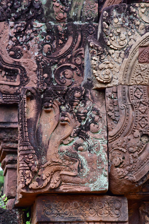 Siem Reap; Kingdom of Cambodia - august 24 2018 : the Banteay Srei templeのeditorial素材