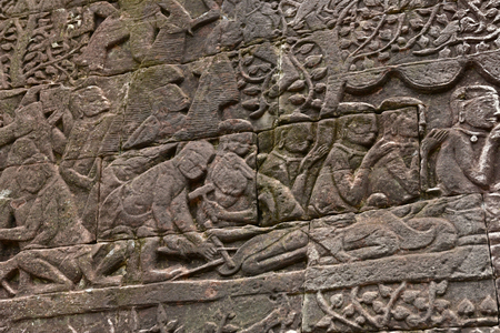 Siem Reap; Kingdom of Cambodia - august 24 2018 : the Angkor Bayon templeのeditorial素材