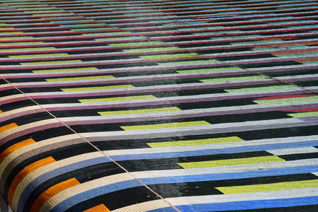 Paris La Defense; France - may 25 2017 : The Monumental Fountain by Yaacoc Agam in La Defense district, the biggest business distric in Europeのeditorial素材