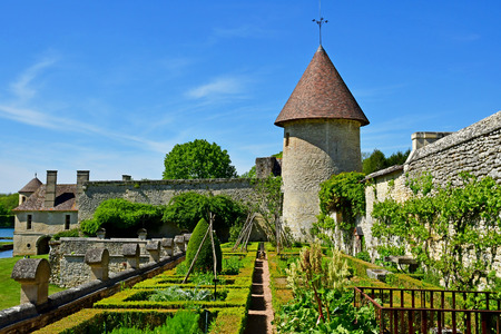 Villarceaux, France - may 15 2019 : the historical castleのeditorial素材