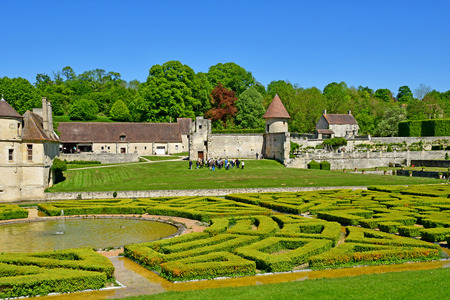 Villarceaux, France - may 15 2019 : the historical castleのeditorial素材