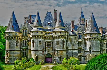 Vigny , France - may 24 2019 : the medieval castle restored in 1867のeditorial素材