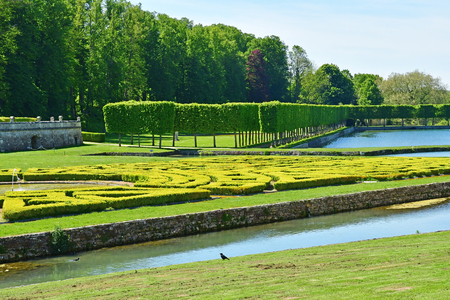 Villarceaux, France - may 15 2019 : the historical castleのeditorial素材