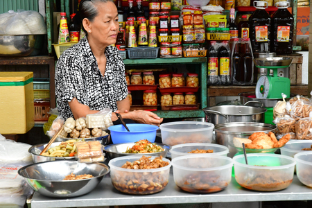 Sa Dec; Socialist Republic of Vietnam - august 18 2018 : the picturesque daily marketのeditorial素材