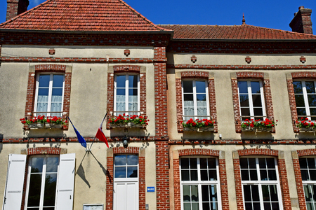 Authevernes, France - july 10 2019 : the city hallのeditorial素材