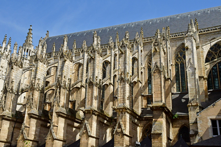 Vendome; France - june 28 2019: the Trinity  of Vendome founded in 1035のeditorial素材