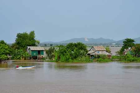Kampong Chhnang; Kingdom of Cambodia - august 21 2018 : the picturesque villageのeditorial素材