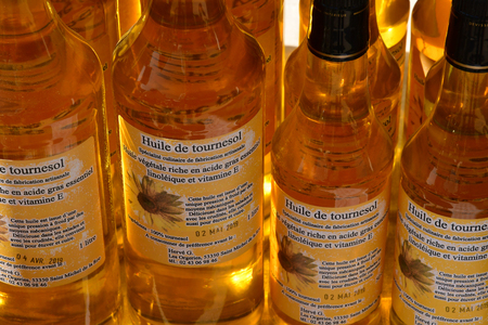 Rambouillet; France - november 11 2017 : sunflower oil at the farmhouse marketのeditorial素材