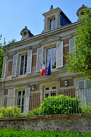 Wy dit joli village; France - may 24 2019 : the city hallのeditorial素材