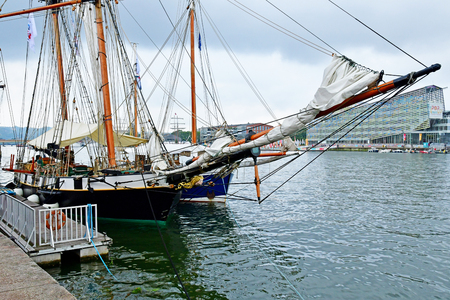 Rouen, France - june 10 2019 : the Armada de Rouen, a collection of old sailing boatsのeditorial素材