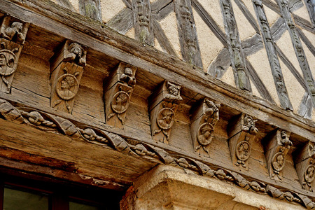 Chateaudun; France - june 30 2019: renaissance house in the old city centerのeditorial素材