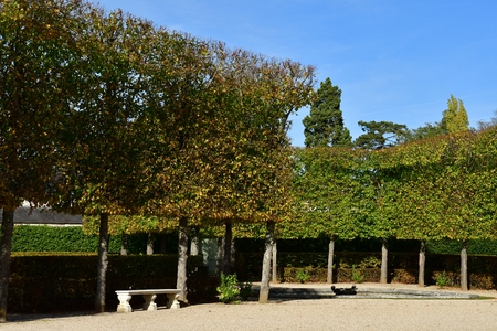 Versailles; France - october 14 2018 : park of Petit Trianon in the Marie Antoinette estate in the park of Versailles Palaceのeditorial素材