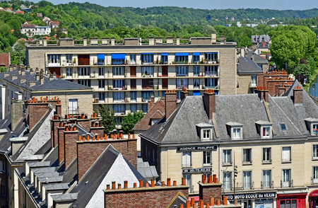 Guerny, France - april 3 2017 : the Notre Dame churchのeditorial素材