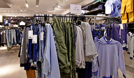 London, England - may 8 2019 : cloth shop in Oxford street