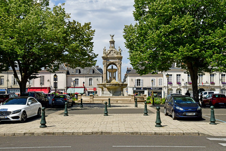 Chateaudun; France - june 30 2019: the 18 octobre squareのeditorial素材