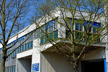 Poissy, France - april 11 2019 : firm buildingのeditorial素材