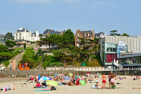 Dinard; France - july 23 2019 : people on the beachのeditorial素材