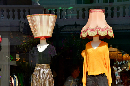 Dinard; France - july 23 2019 : cloth shop in the picturesque city in summerのeditorial素材