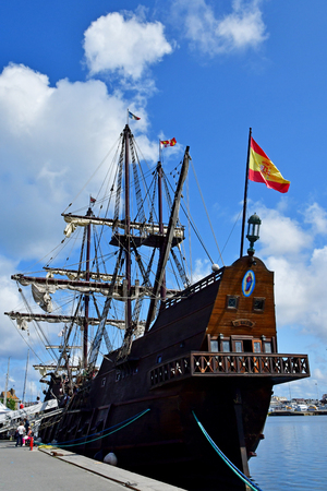 Saint Malo; France - july 28 2019 : El Galeon, a spanish galleonのeditorial素材
