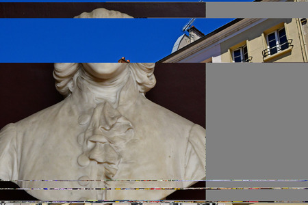 Versailles; France - june 16 2019 : bust of  the deputy Guillotin in the tennis court oath roomのeditorial素材